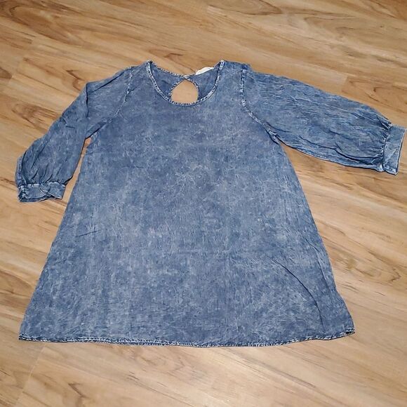 Vintage Dresses & Skirts - 🔹️J & M Clothing Blue 3/4 Sleeve Dress Medium